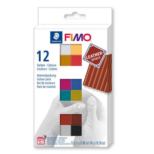 Fimo Süthető Gyurma Készlet Leather Effect 12x25 gramm