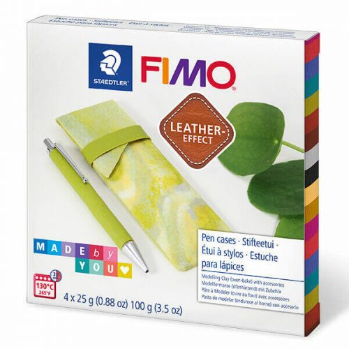 Fimo Süthető Gyurma Készlet Leather Effect 4x25 gramm Toll És Tolltartó