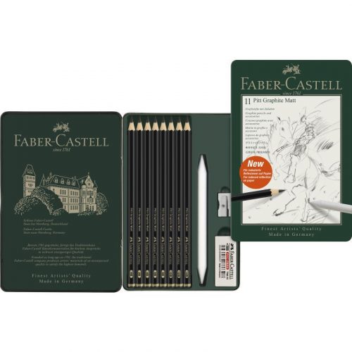 Faber Castell AG Grafitceruza Készlet Pitt Matt 11 Darab/Doboz Fém Dobozban