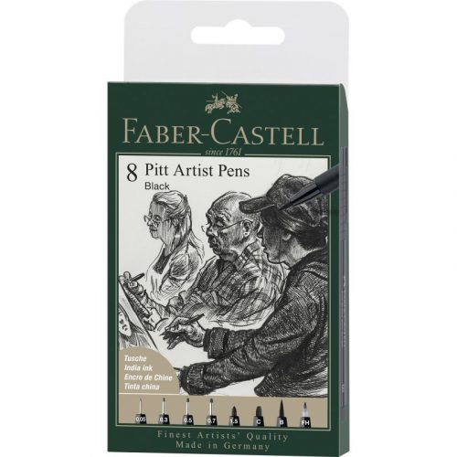 Faber Castell AG Művészfilc Készlet Pitt Fude Hard 199 Fekete 8 Darab/Készlet