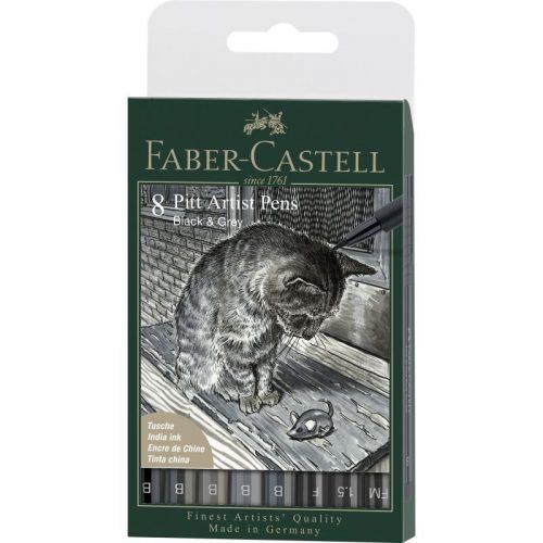 Faber Castell AG Művészfilc Készlet Pitt Brush 8 Darab/Készlet Fekete és Szürke